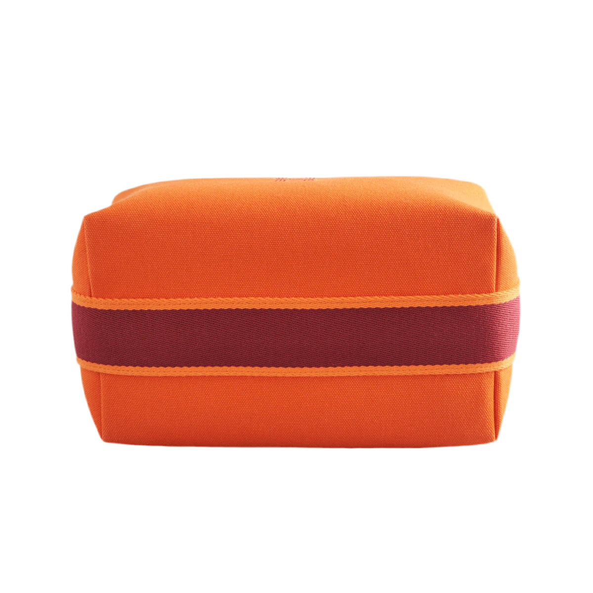 HERMÈS BRIDE DE BRAC TOILETRY BAG PM CANVAS ORANGE FEU PALLADIUM HARDWARE