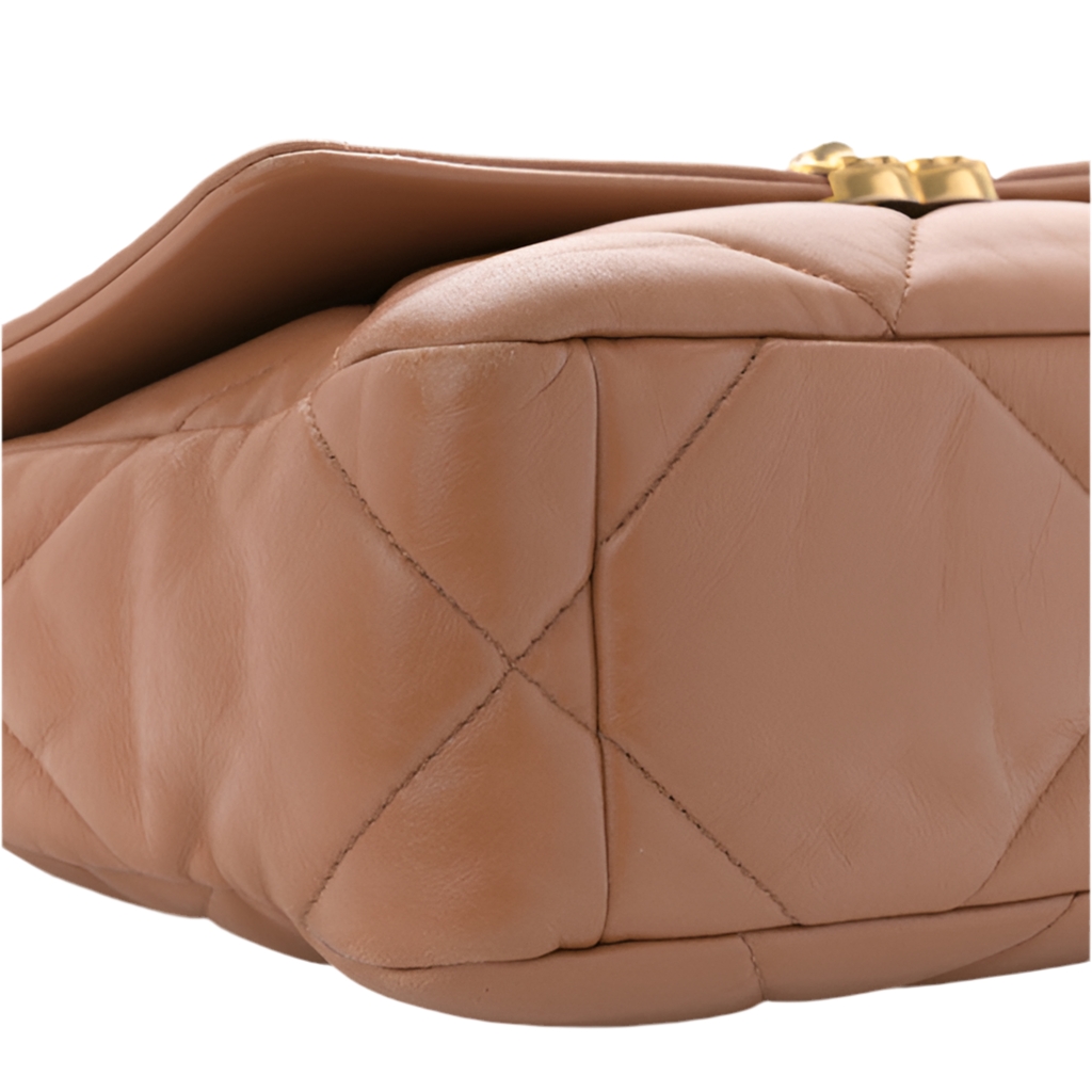 CHANEL - LAMBSKIN QUILTED MEDIUM CHANEL 19 FLAP BROWN