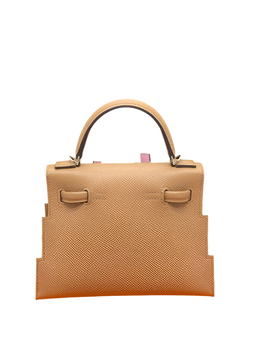 HERMÈS PICTO KELLY DOLL QUELLE IDOLE CHAI, MAUVE SYLVESTRE, BLEU CELESTE AND TERRE BATTUE EPSOM PALLADIUM HARDWARE