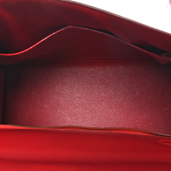 HERMES- BOX KELLY SELLIER 28 ROUGE VIF GOLD HARDWARE