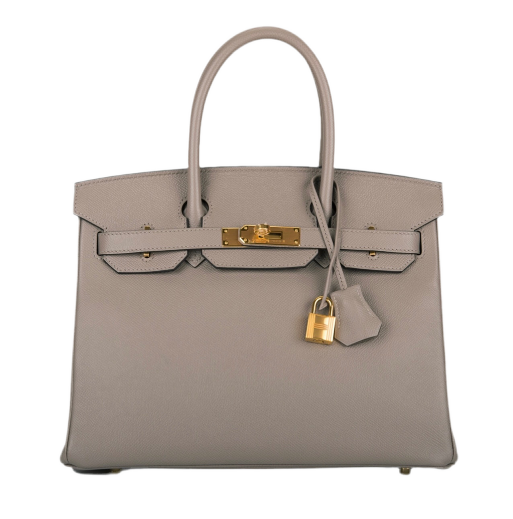 Birkin 30 Gris Asphalt M8 Epsom Gold Hardware