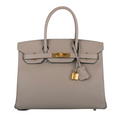 Birkin 30 Gris Asphalt M8 Epsom Gold Hardware