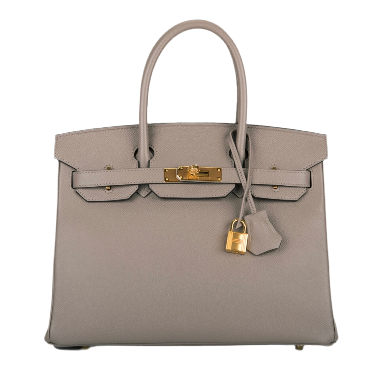 HERMES- BIRKIN 30 GRIS ASPHALT M8 EPSOM GOLD HARDWARE
