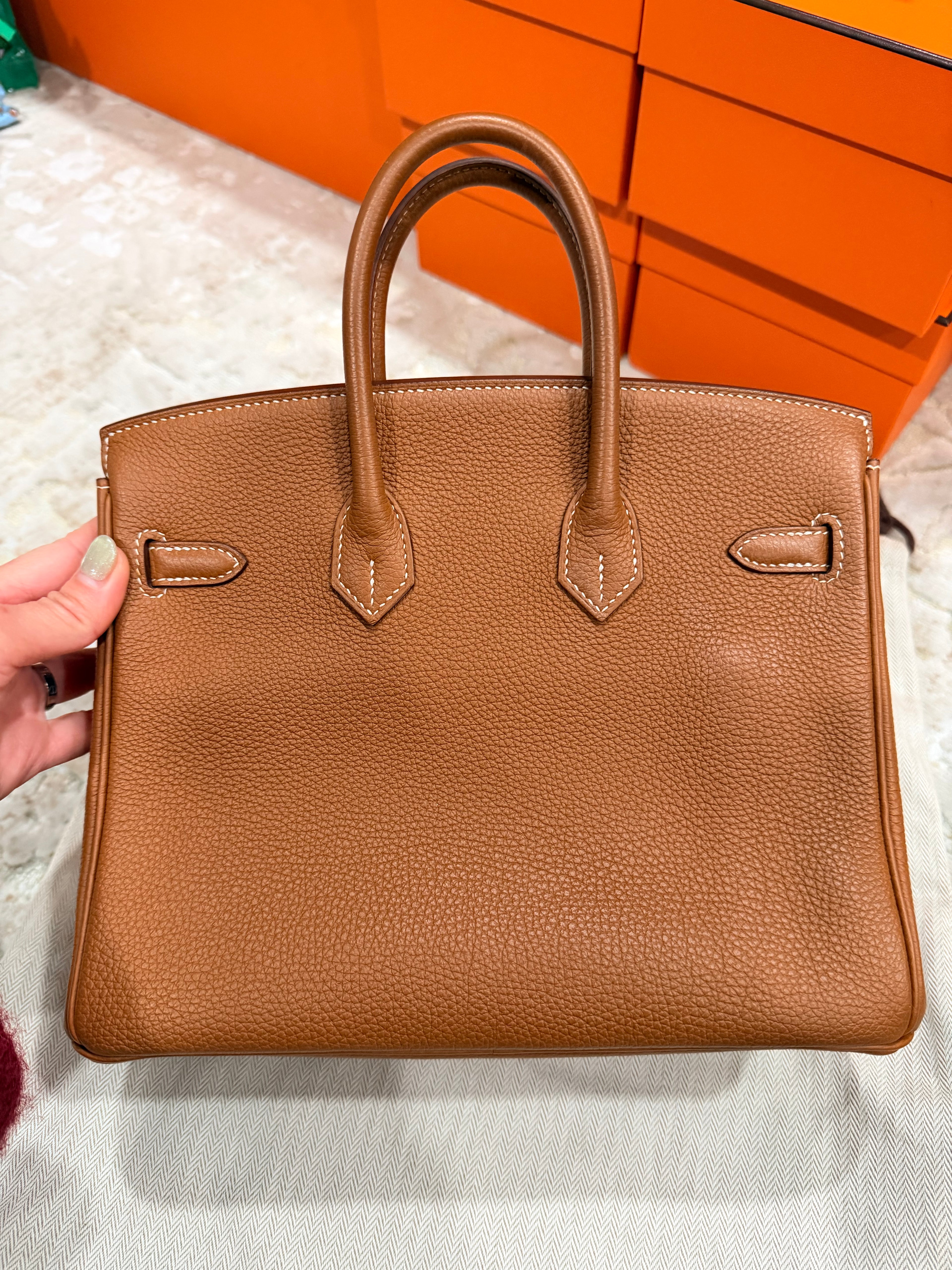 Birkin 25 Gold Togo With Palladium Hardware