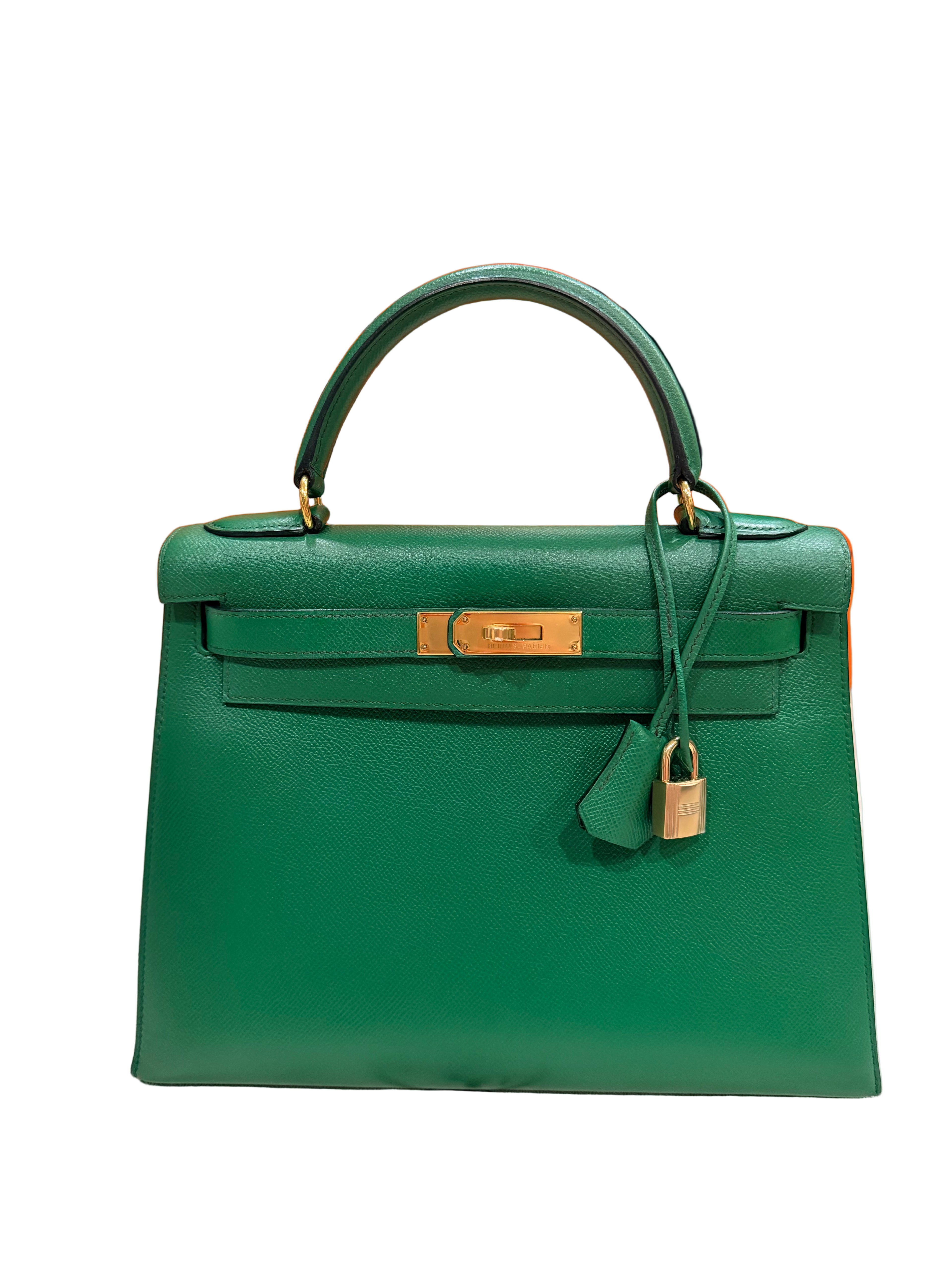 Hermes Kelly 28 Bamboo Epsom With Gold Hardware