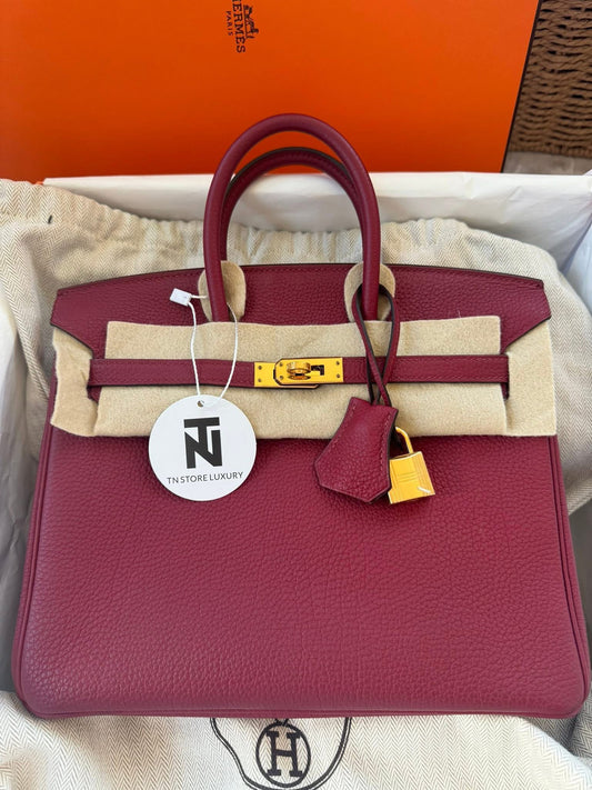 HERMES - BIRKIN 25 ROUGE GRENAT TOGO GOLD HARDWARE