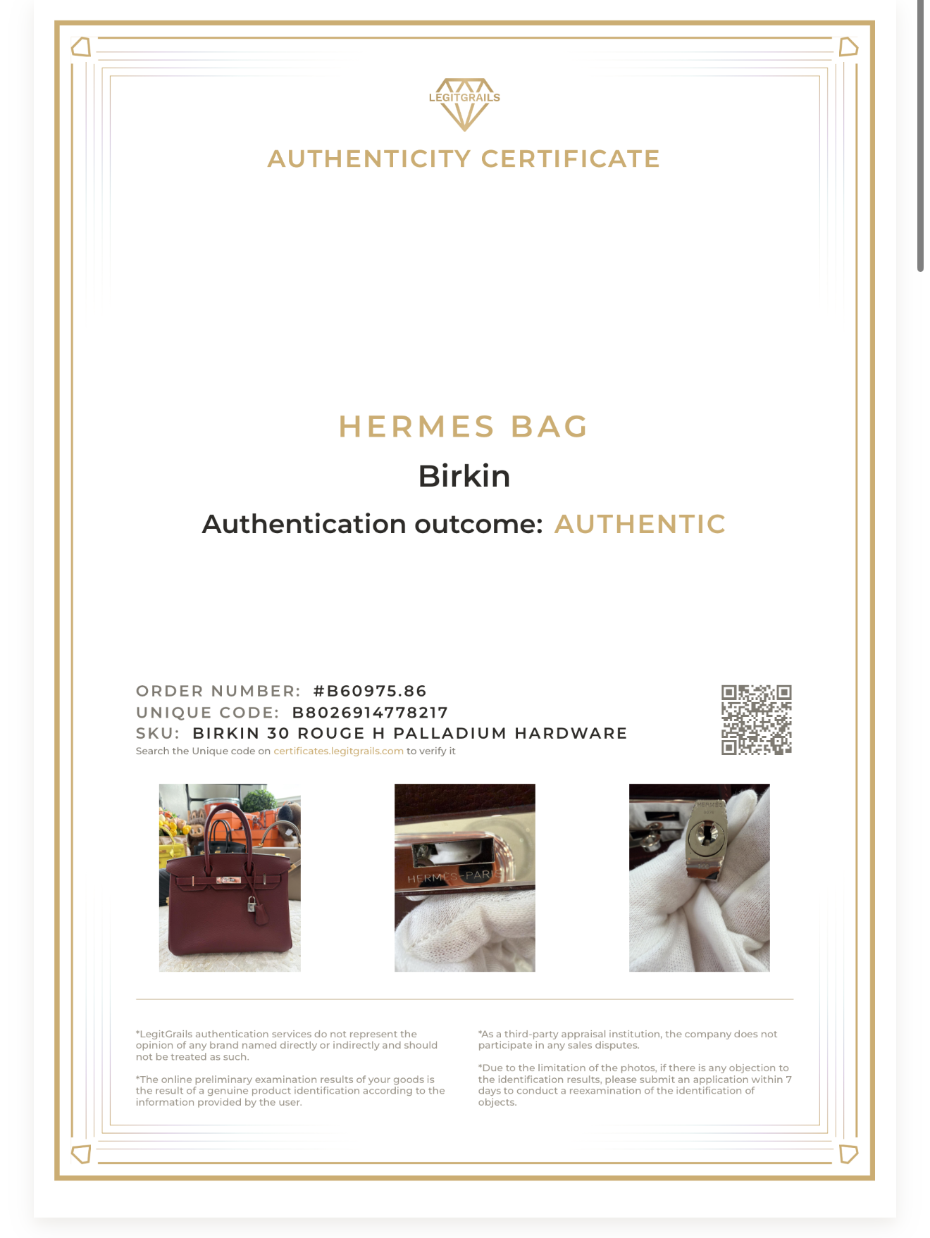 HERMES BIRKIN 30 ROUGE H WITH PALLADIUM HARDWARE