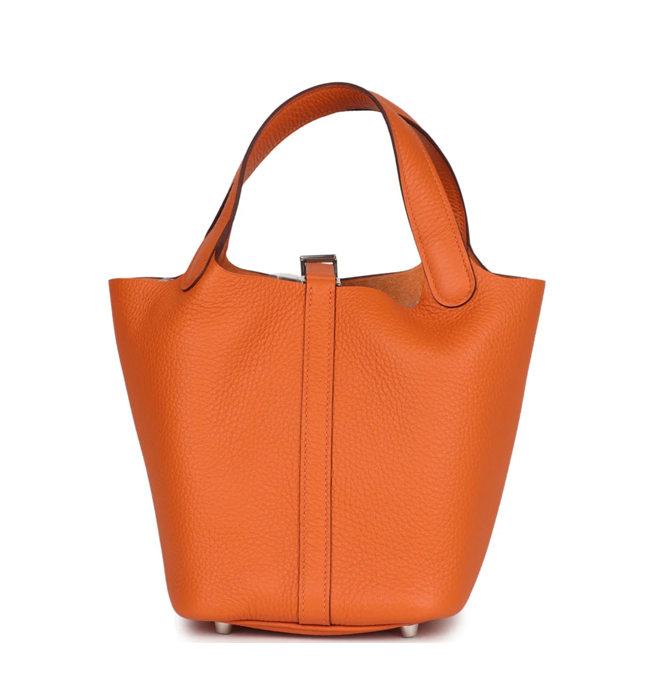 Taurillon Clemence Picotin Lock 18 Orange Palladium Hardware