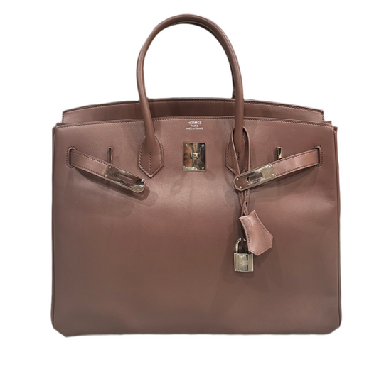 Hermes Birkin 35 Grioret Tadelakt Leather Palladium Hardware