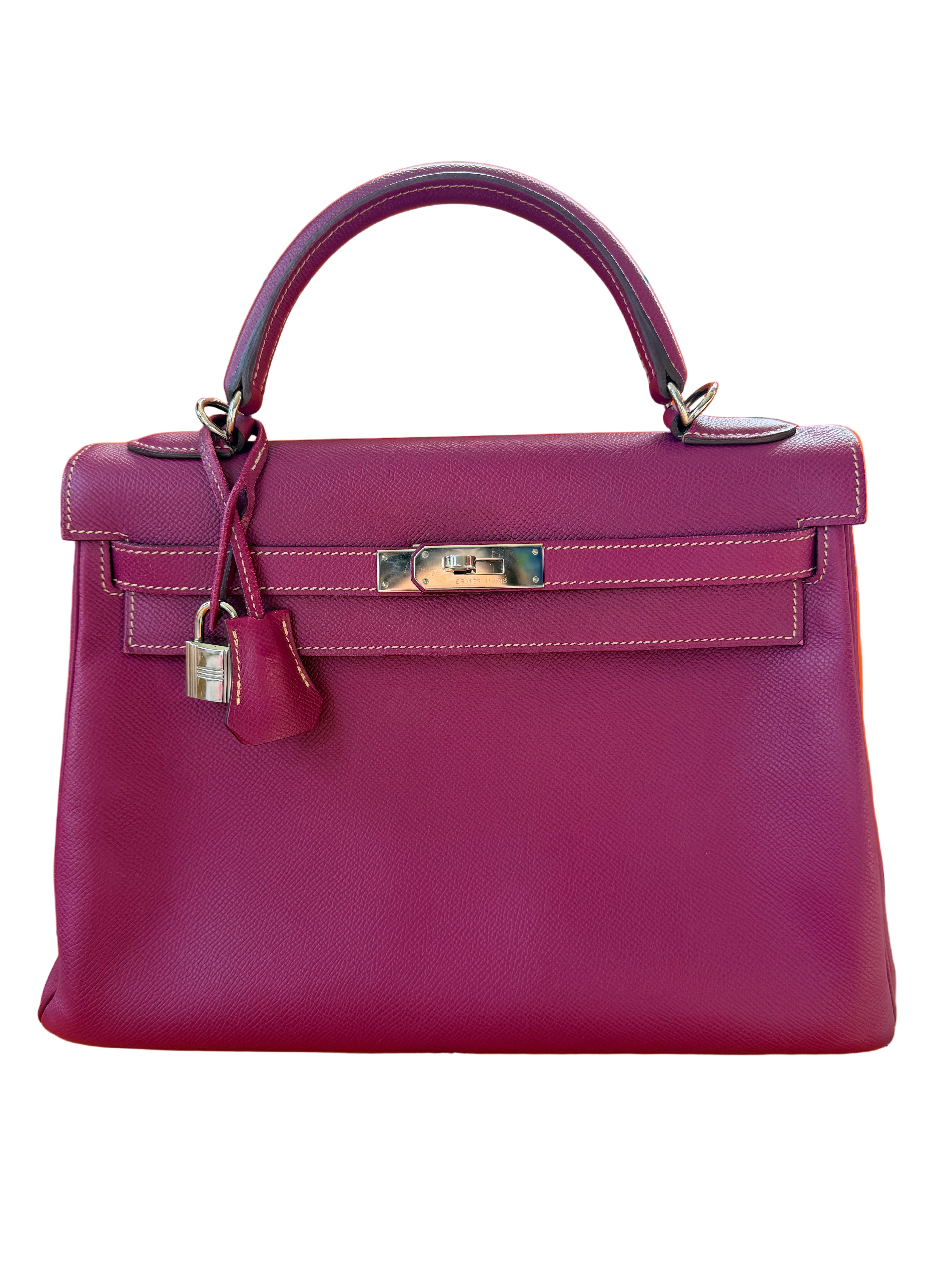 Hermes Kelly Retourne 32 Tosca Epsom Palladium Hardware