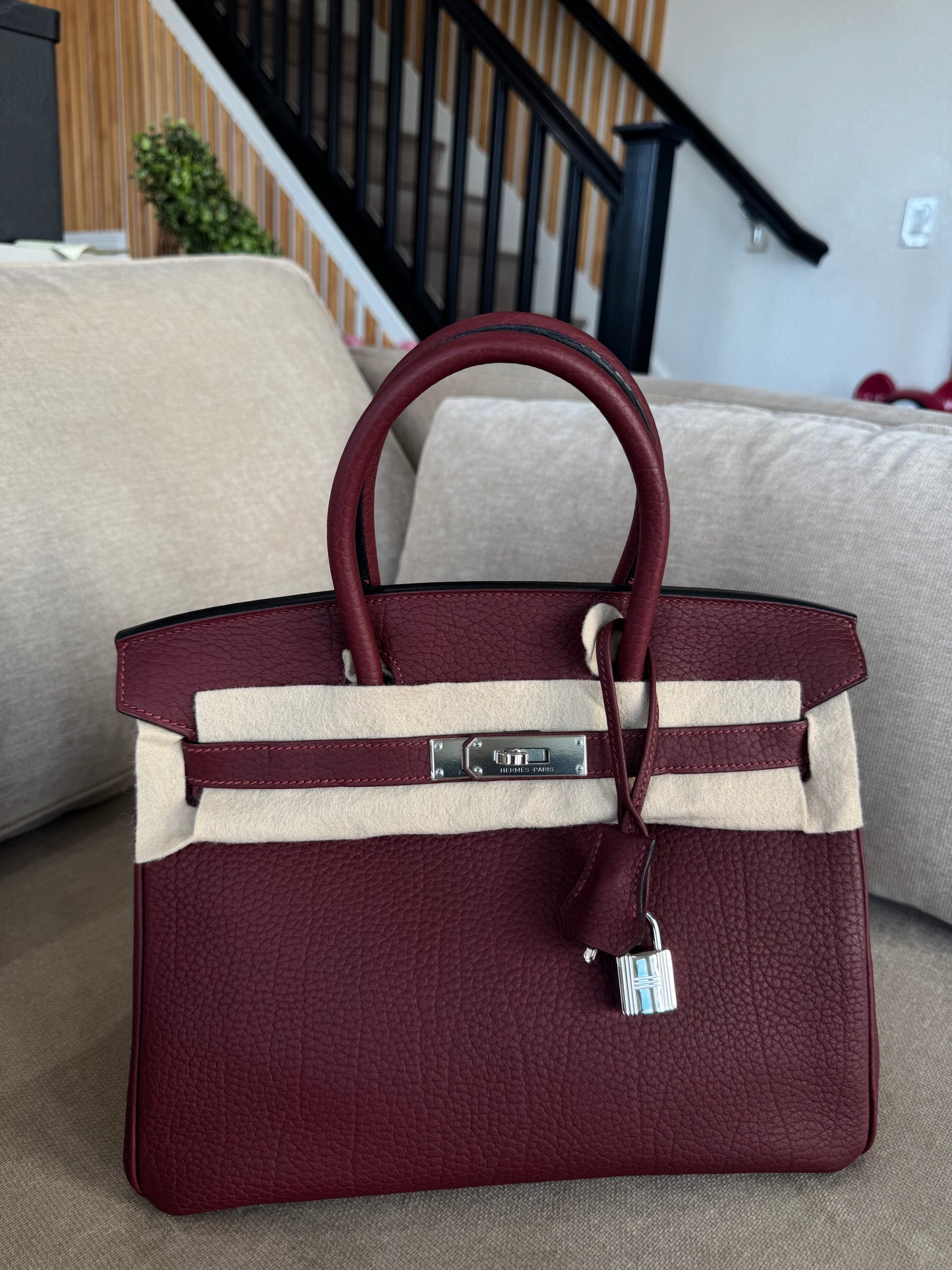 Hermes Birkin 30 Rouge H Palladium Hardware