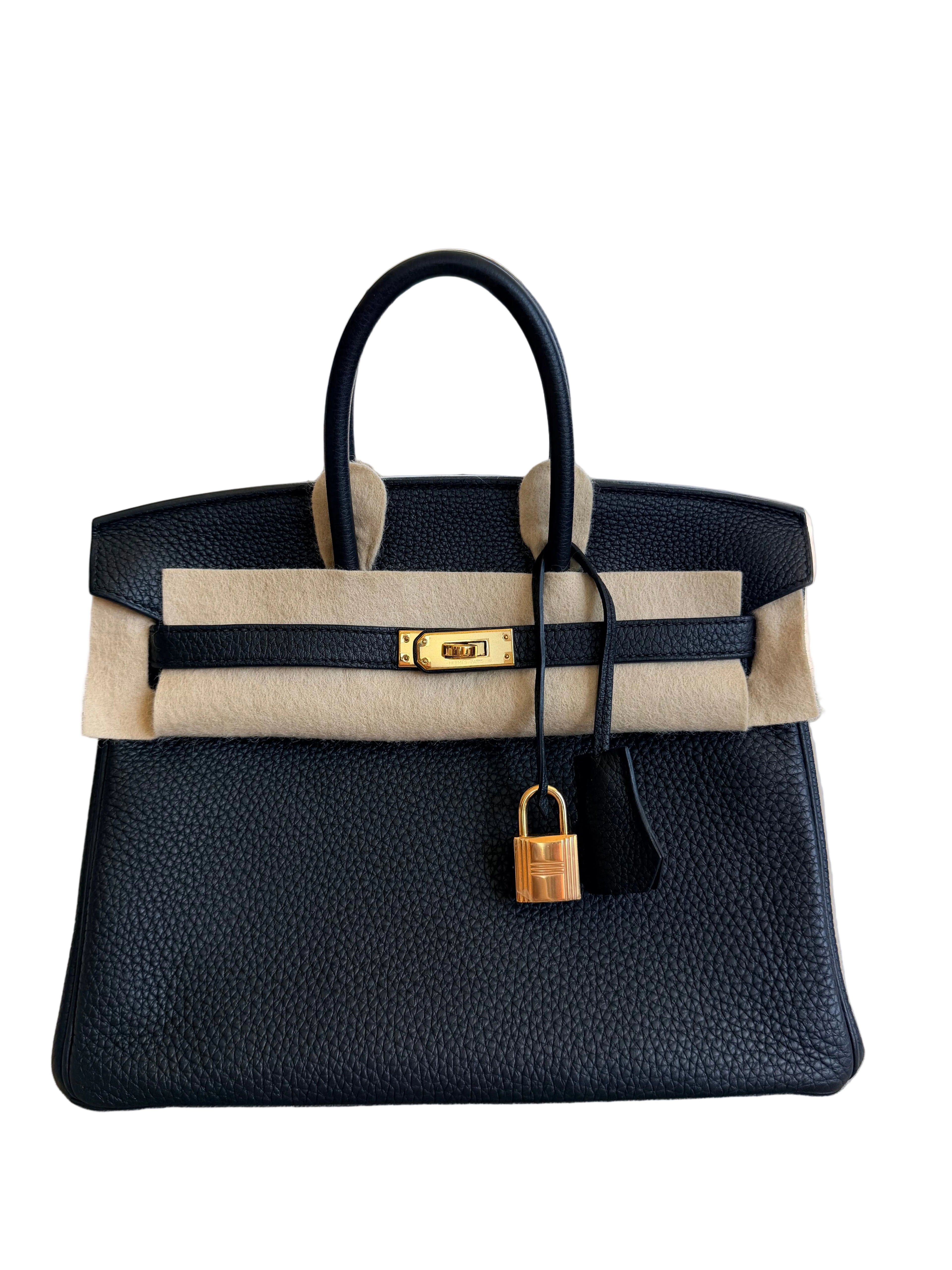 Birkin 25 Noir Togo Gold Hardware