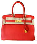 Hermes Birkin 30 Feu Togo Gold Hardware