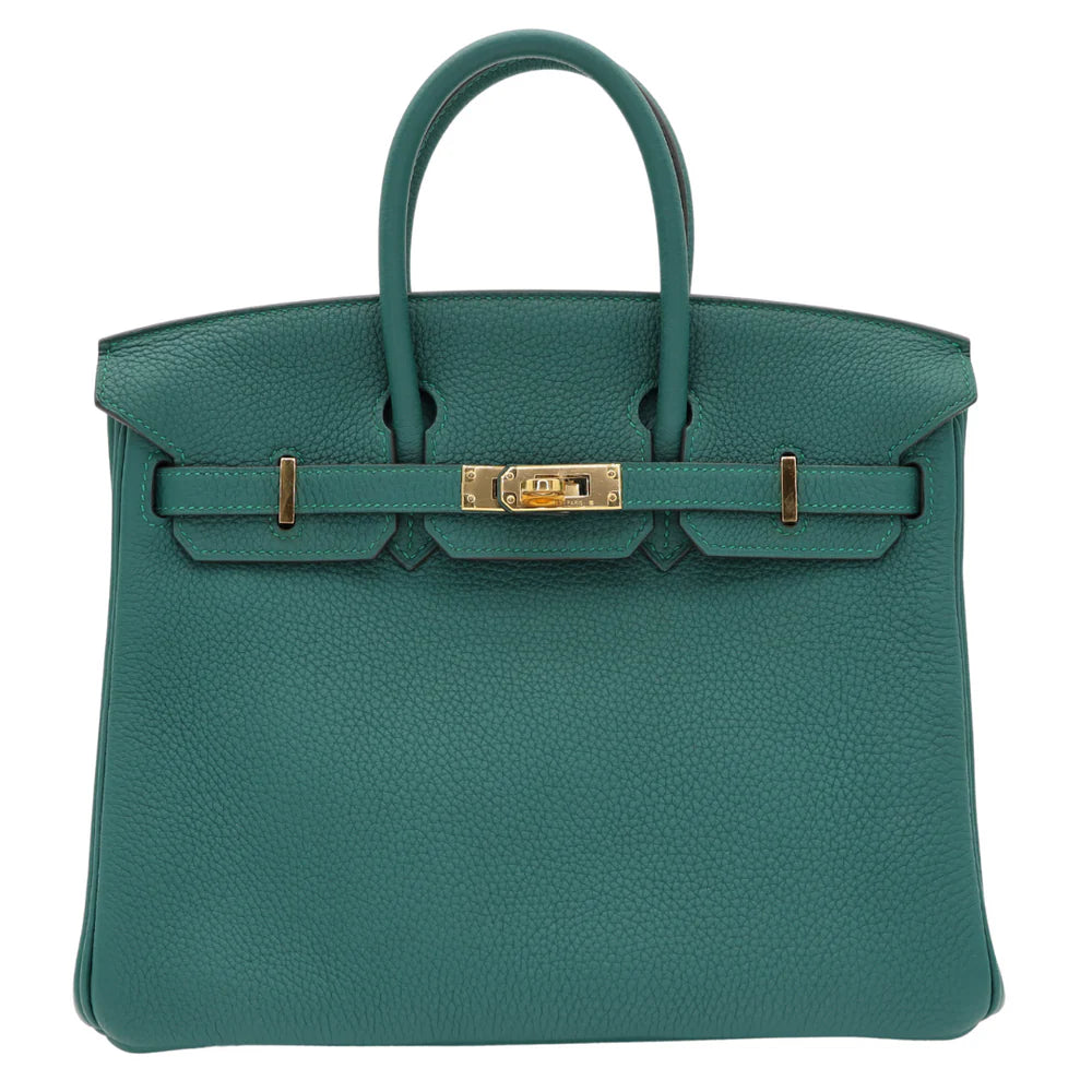 HERMES - BIRKIN 25 MALACHITE TOGO GOLD HARDWARE