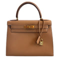 Hermes Kelly Sellier 28 Natural Epsom Gold Hardware