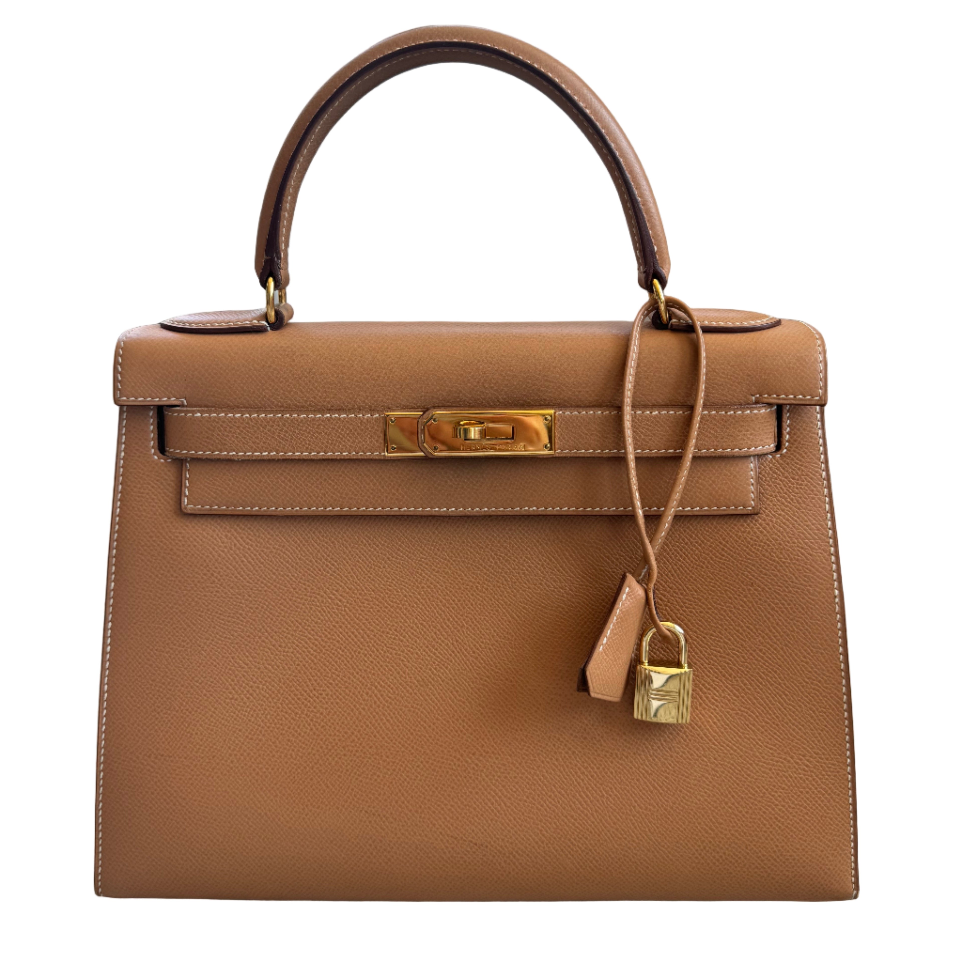 Hermes Kelly Sellier 28 Natural Epsom Gold Hardware