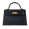 Hermes Kelly Mini 20 Black Epsom Gold Hardware