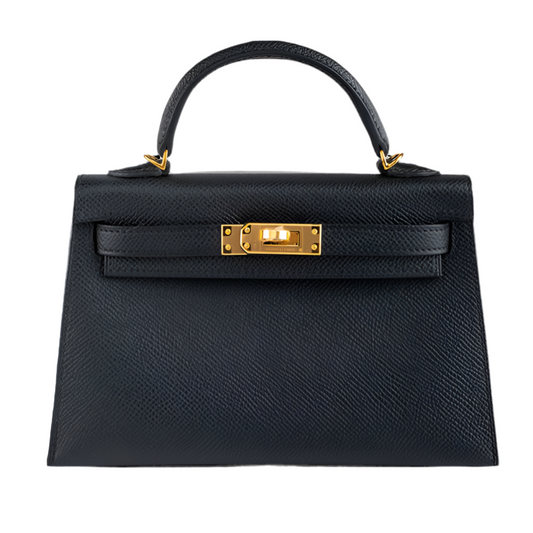 HERMES - KELLY MINI 20 BLACK EPSOM GOLD HARDWARE