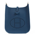 Hermes Blue Tie Clemence Mini Evelyne II TPM 16 Palladium Hardware