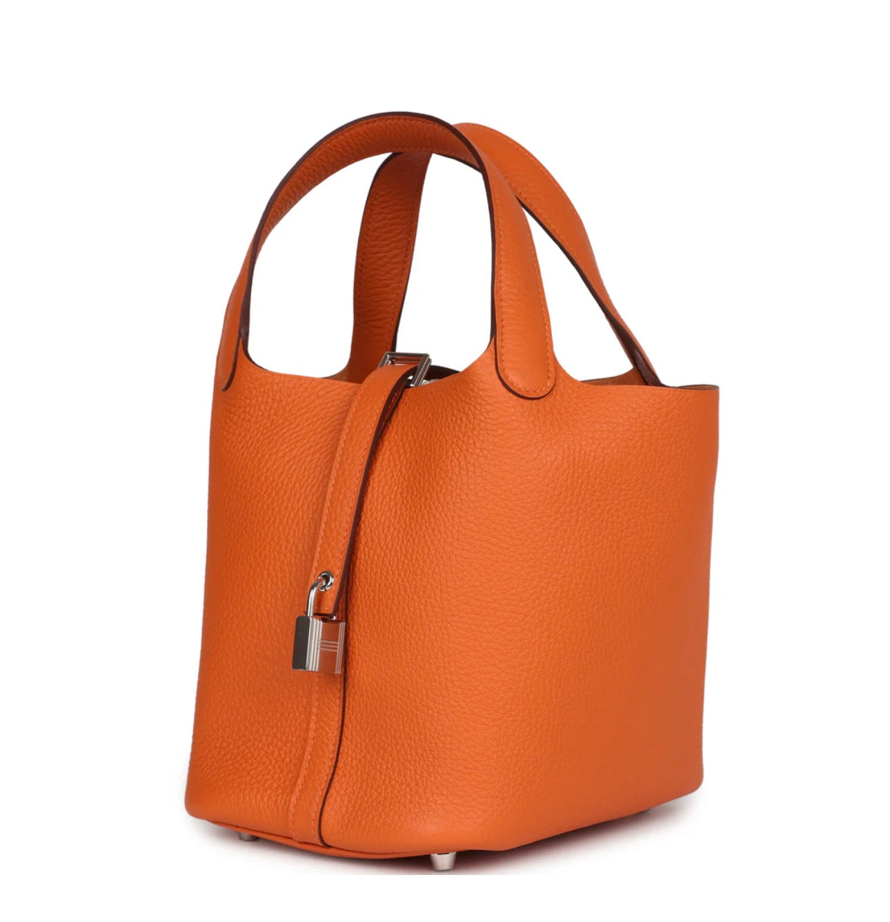 Taurillon Clemence Picotin Lock 18 Orange Palladium Hardware