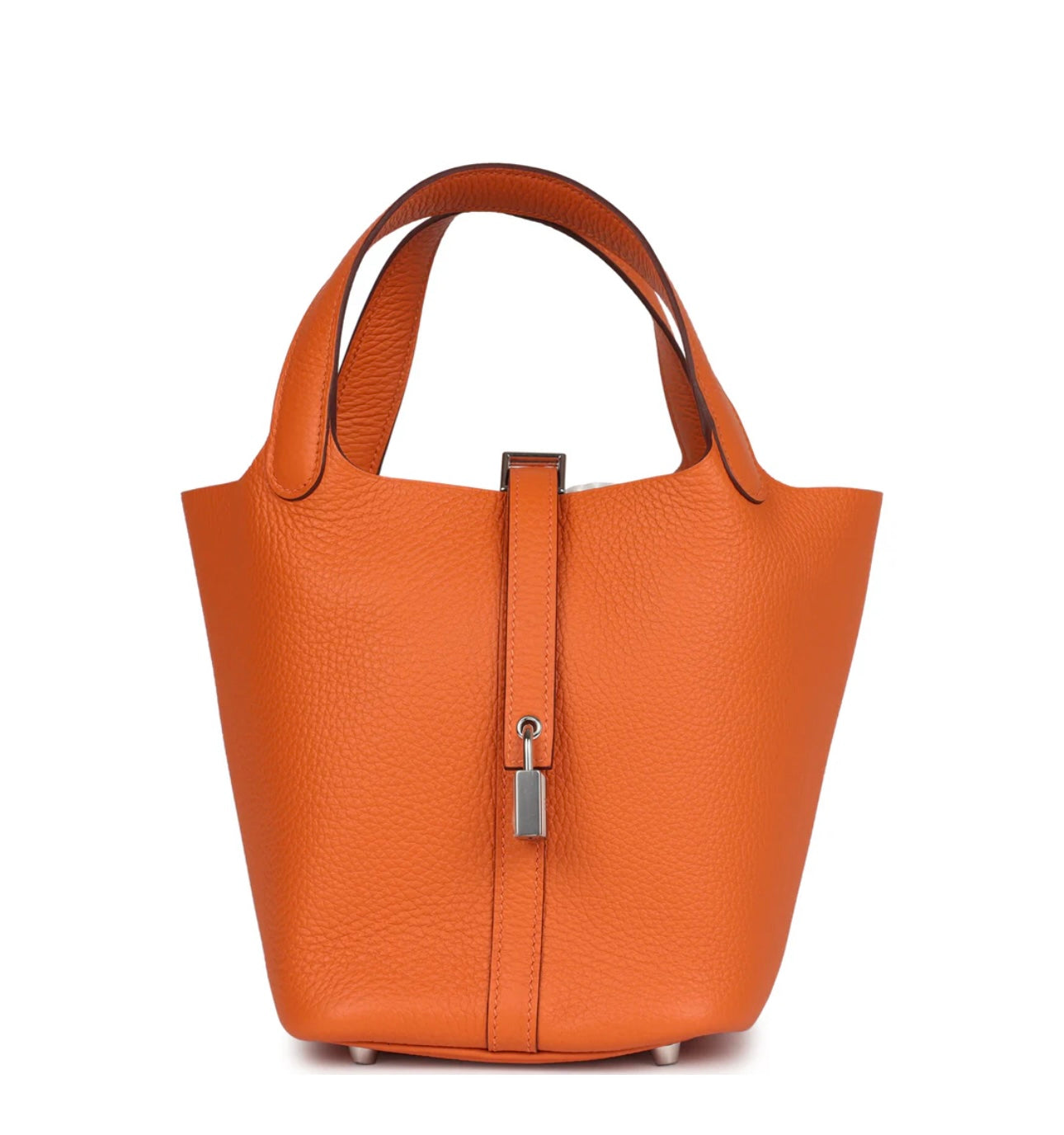 Taurillon Clemence Picotin Lock 18 Orange Palladium Hardware