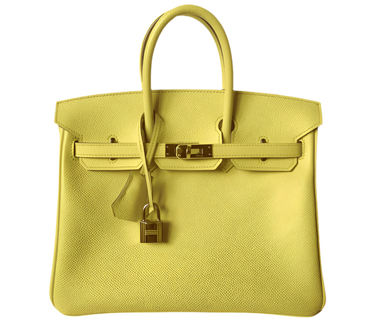 HERMES- BIRKIN 25 LIME EPSOM GOLD HARDWARE