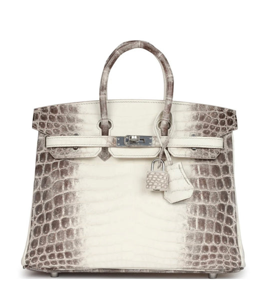 BIRKIN 25 HIMALAYA NILOTICUS CROCODILE WITH PALLADIUM HARDWARE