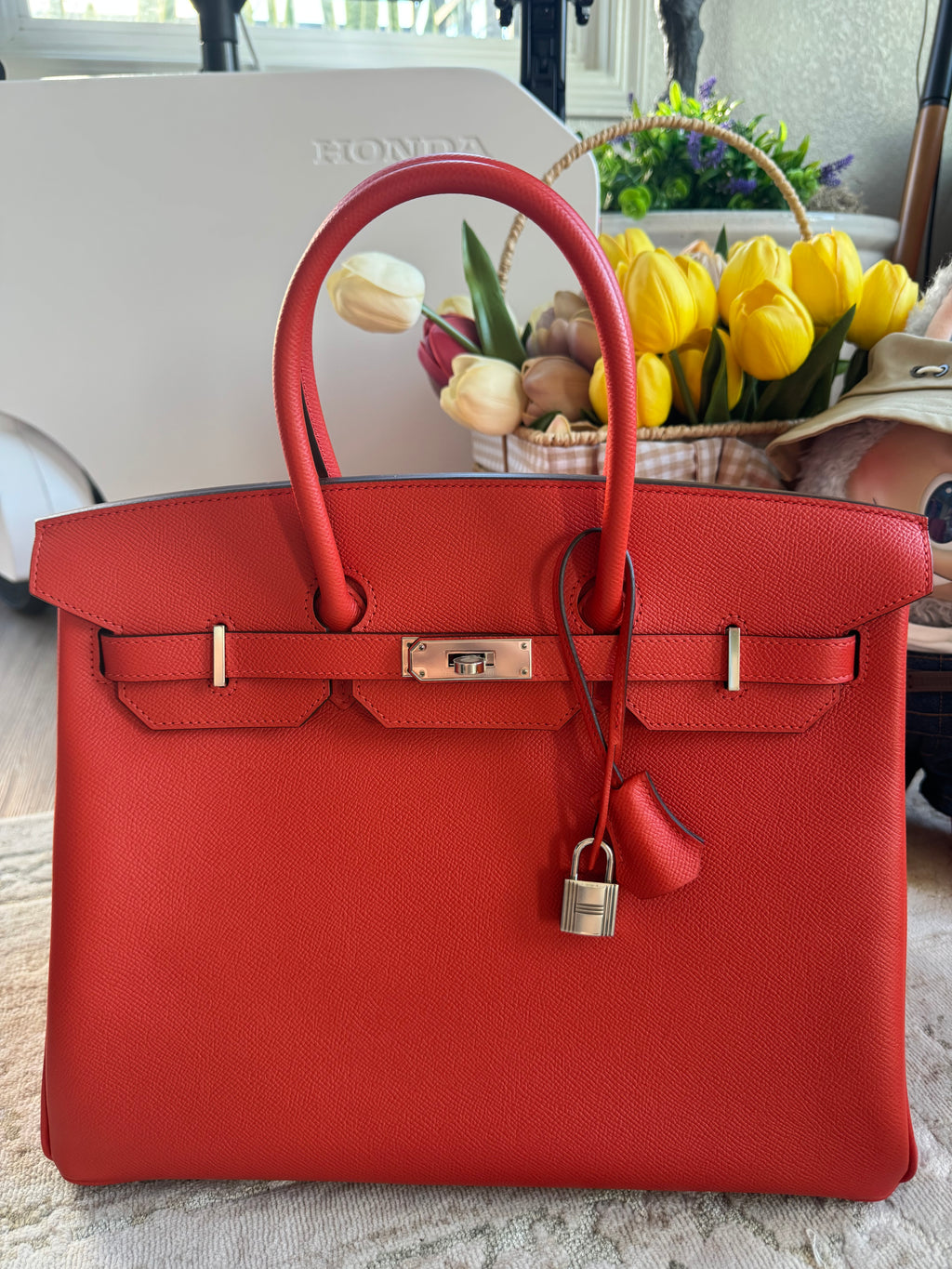 Hermes Birkin 35 Capucine Epsom Palladium Hardware