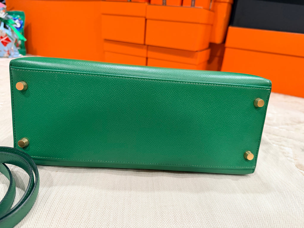 Hermes Kelly 28 Bamboo Epsom With Gold Hardware