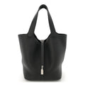 Hermes Picotin 22 Taurillon  Clemence Noir With Palladium Hardware