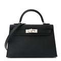 Kelly Mini Sellier 20 Noir Epsom Palladium Hardware