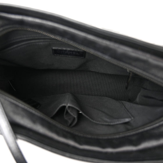 Chanel Aged Calfskin Chevron Quilted Medium Gabrielle Hobo So Black