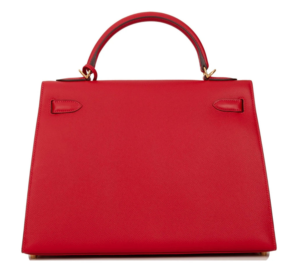 Kelly Sellier 32 Rouge Casaque Epsom Gold Hardware