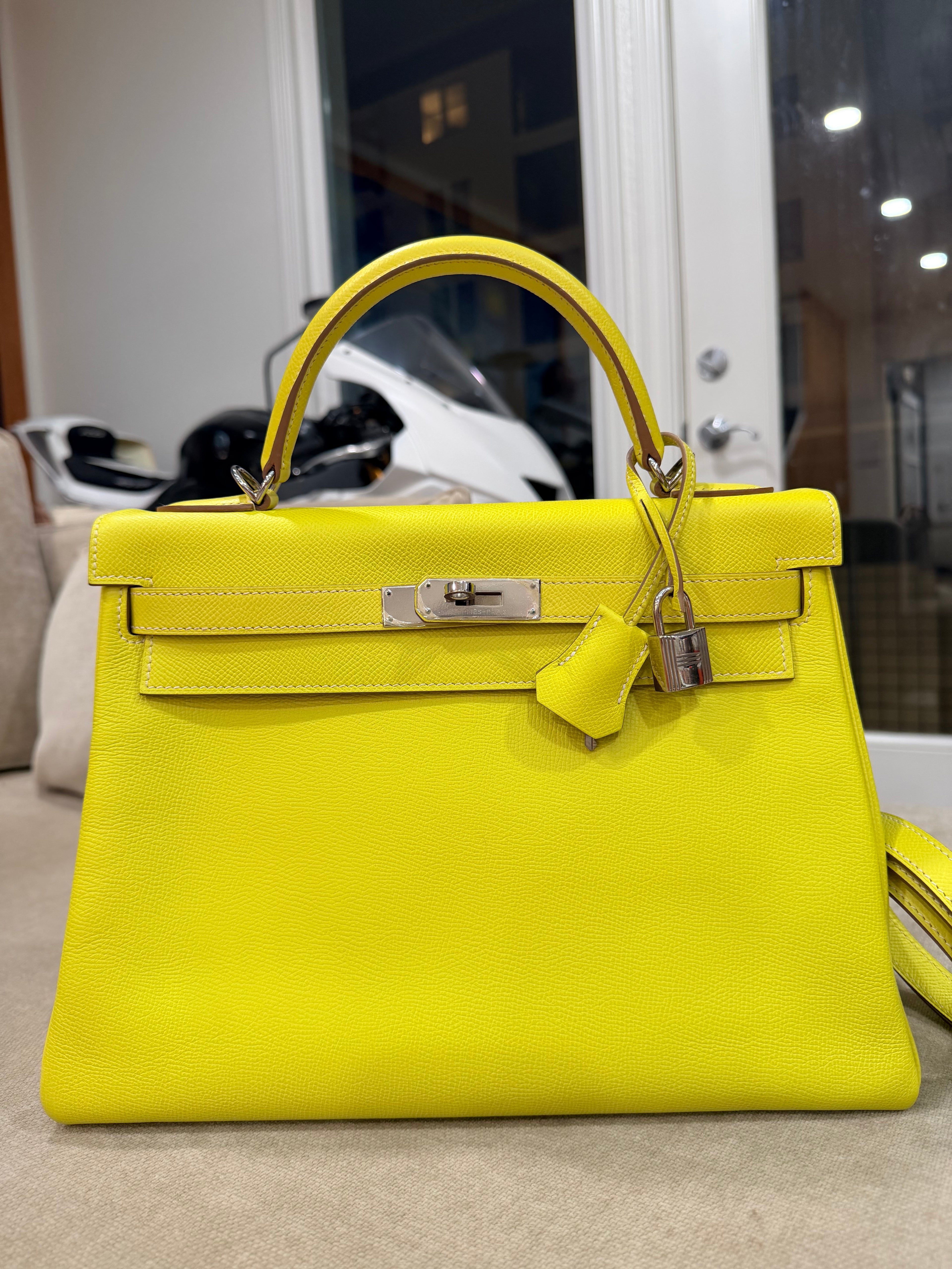 Kelly Retourne 32 Lime Epsom Palladium Hardware