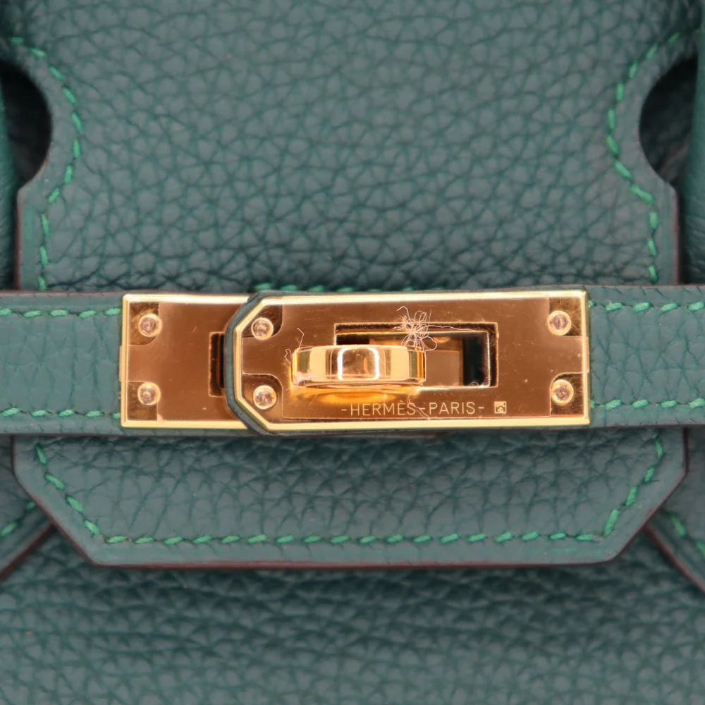 HERMES - BIRKIN 25 MALACHITE TOGO GOLD HARDWARE