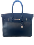 Hermes Birkin 35 Black Evercalf Palladium Hardware