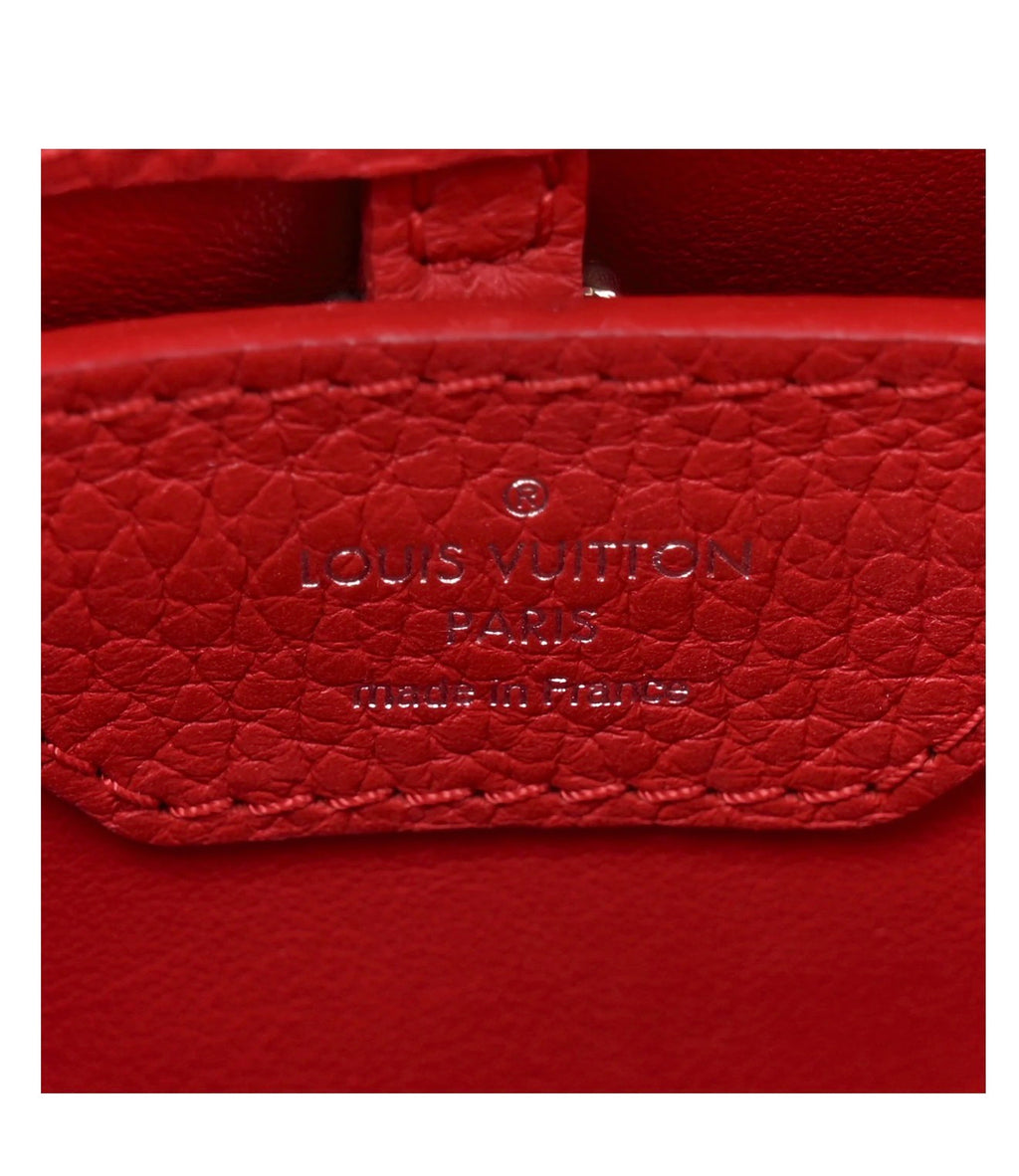 LOUIS VUITTON Taurillon Capucines BB Scarlet Red