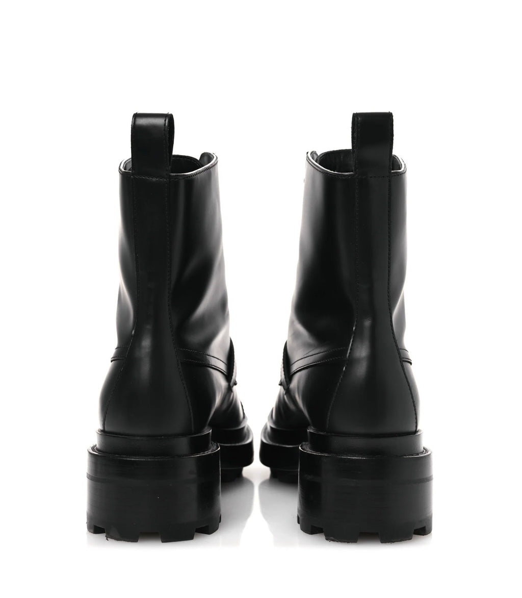 Hermes Glossed Calfskin Funk Ankle Boots 36 Black Shw