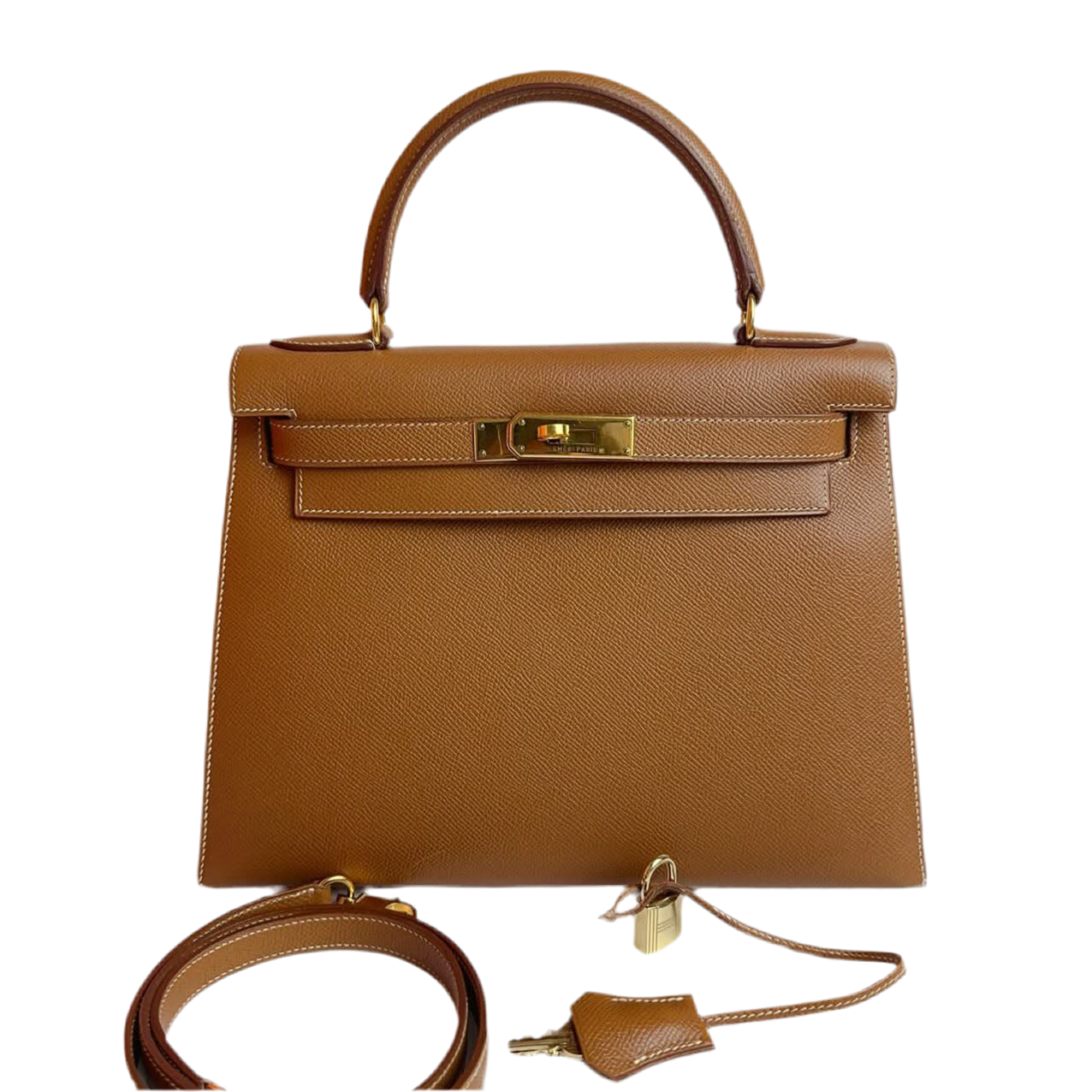 Hermes Kelly Sellier 28 Gold Epsom Gold Hardware