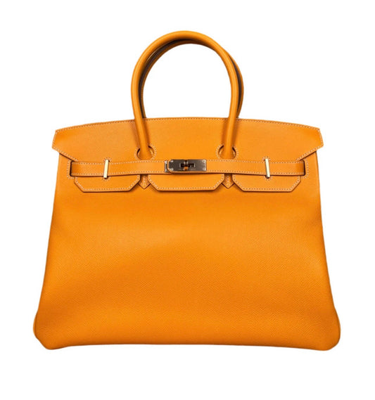 HERMES - BIRKIN 35 JAUNE D’OR EPSOM PALLADIUM HARDWARE