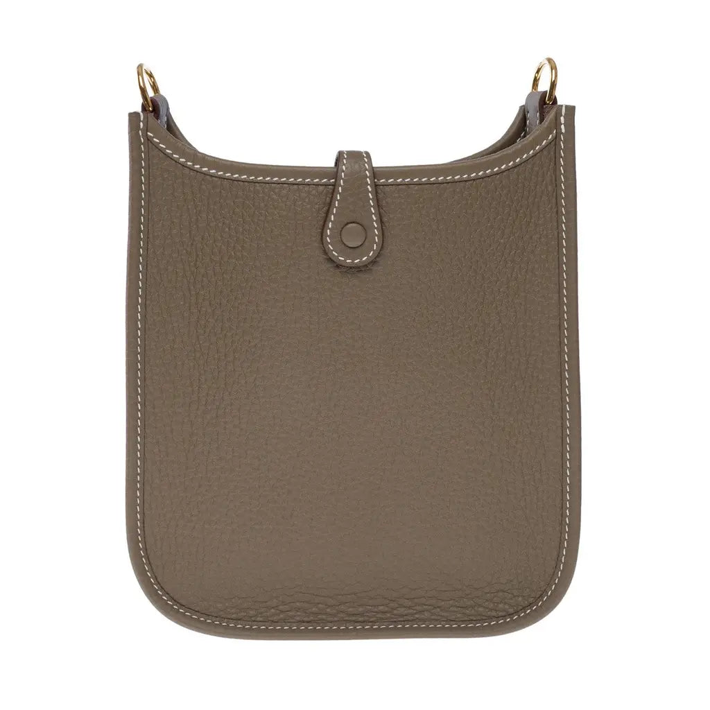 HERMES -Etoupe Clemence Mini Evelyne II TPM 16 Gold Hardware