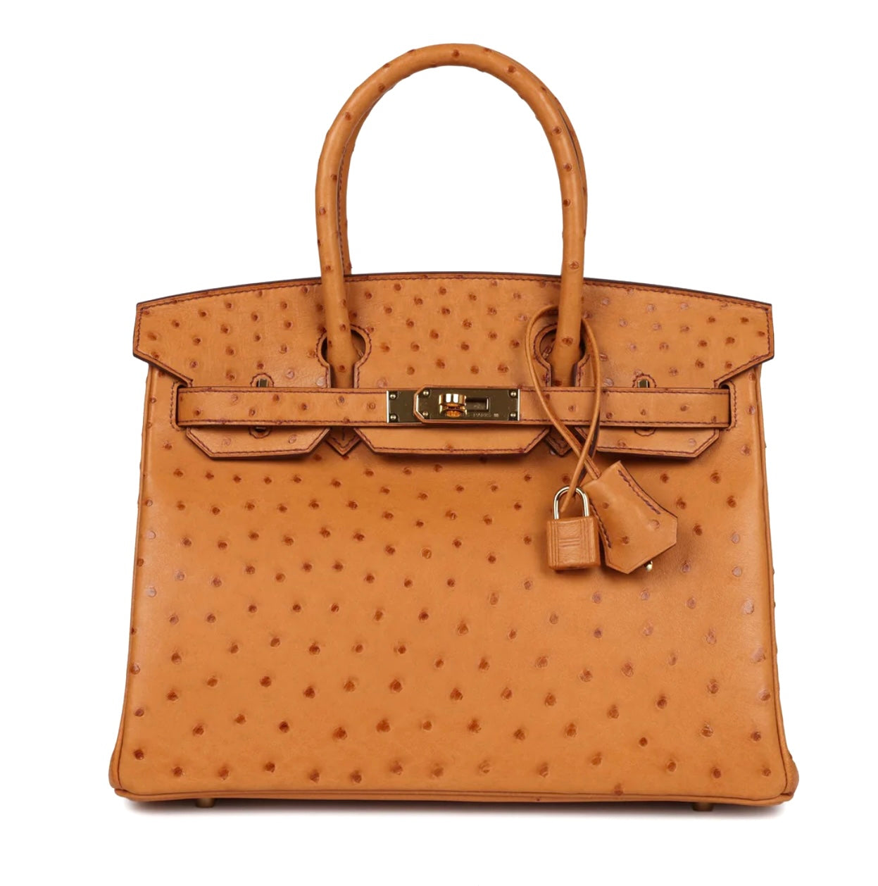Birkin 30 Ostrich Gold Palladium Hardware