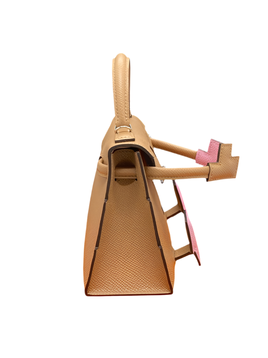 Hermès Picto Kelly Doll Quelle Idole Chai/ Mauve Sylvester/ Bleu Celeste And Terre Battue Epsom Palladium Hardware