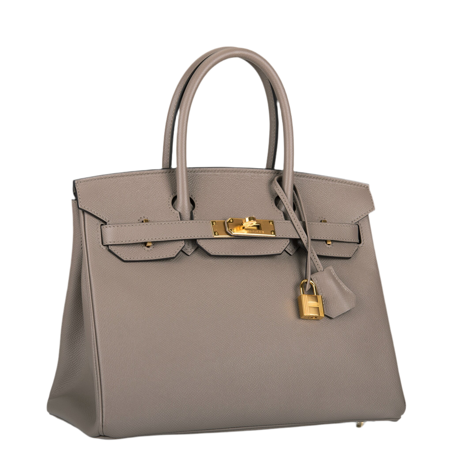 HERMES- BIRKIN 30 GRIS ASPHALT M8 EPSOM GOLD HARDWARE