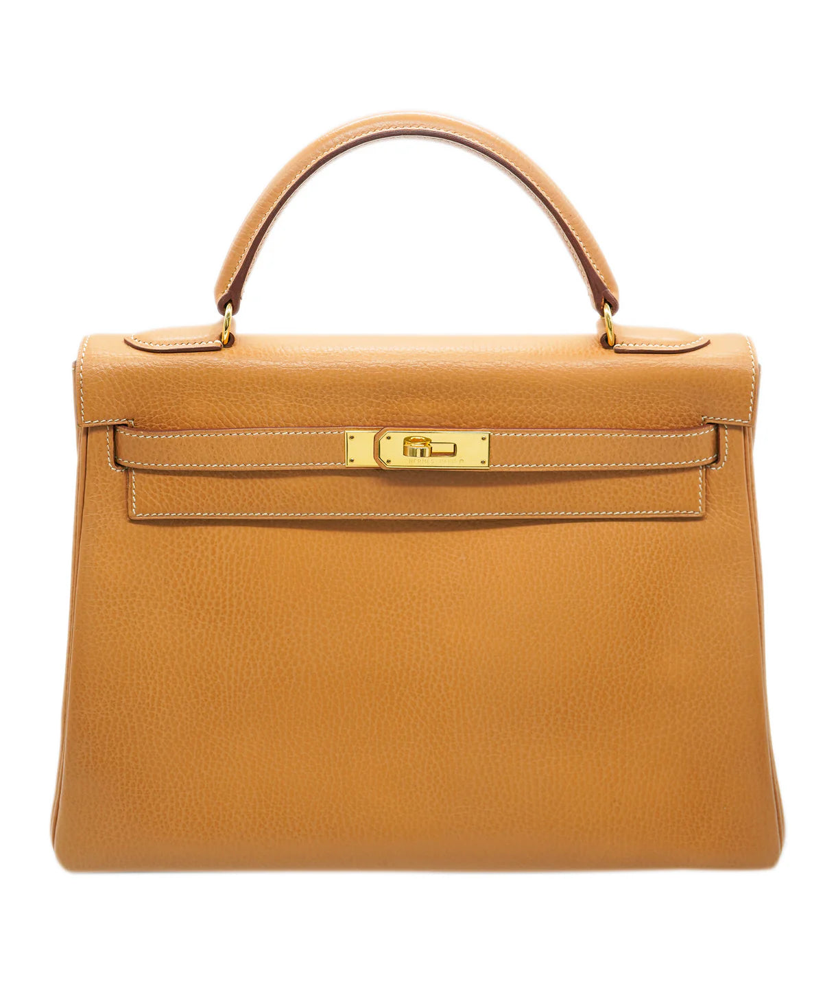 HERMES - KELLY RETOURNE 32 GOLD ARDENNES WITH GOLD HARDWARE