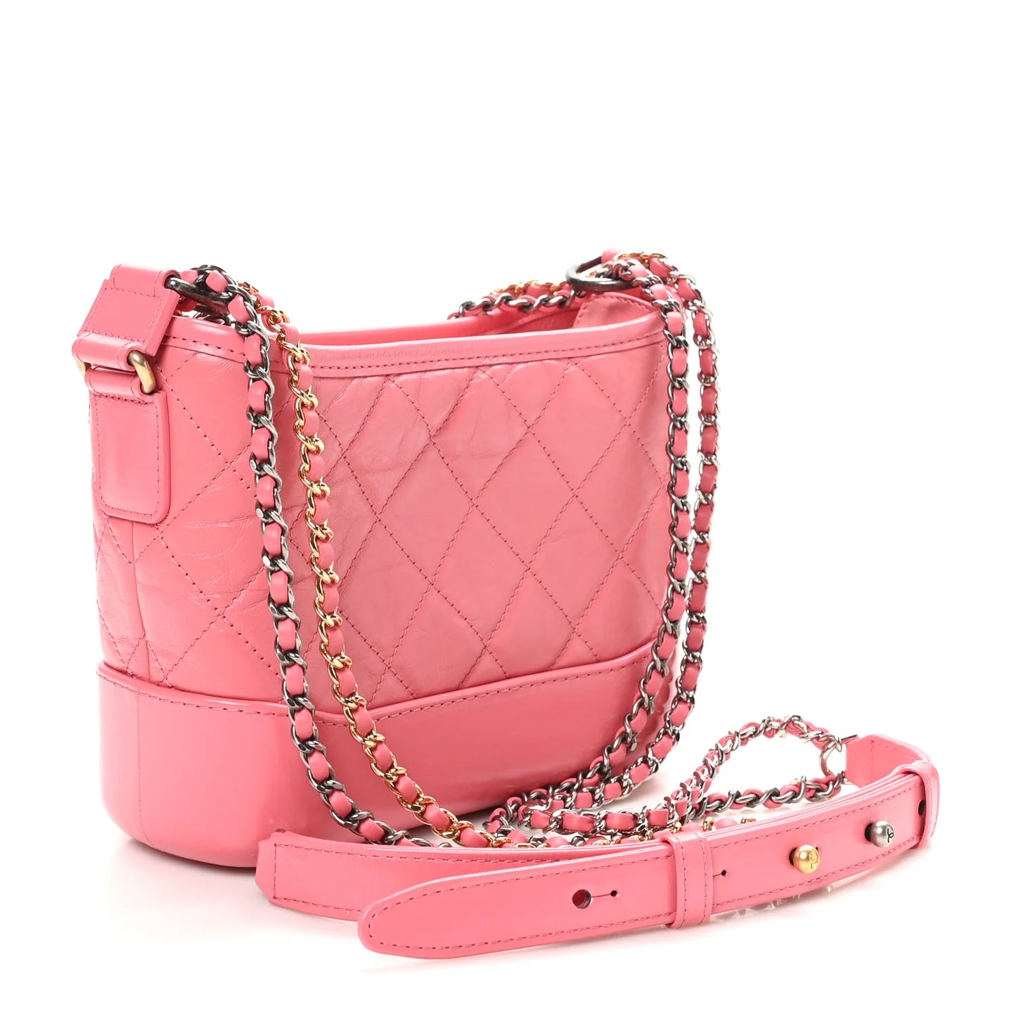 CHANEL AGED CALFSKIN QUILTED SMALL GABRIELLE HOBO ROSE