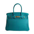 Hermes Birkin 30 Blue Paon Togo Gold Hardware