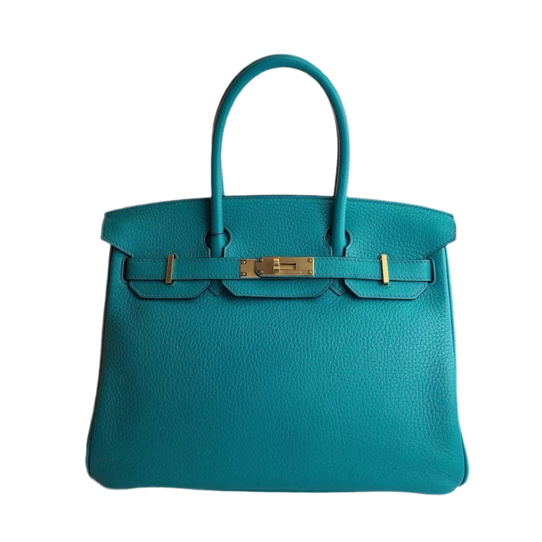 Hermes Birkin 30 Blue Paon Togo Gold Hardware