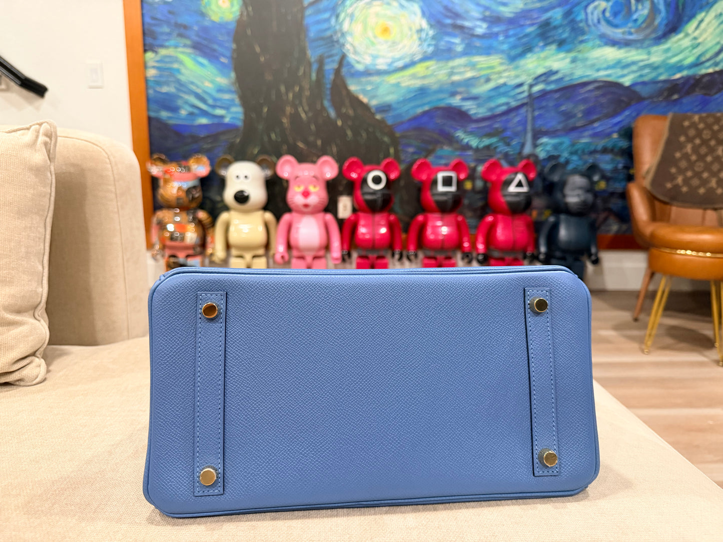 HERMES BIRKIN 30 BLUE PARADISE EPSOM WITH GOLD HARDWARE