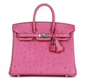 Birkin 25 Ostrich Fuchsia Palladium Hardware